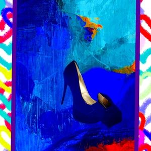 Colbalt Blue Beautiful suede platform sexy heels